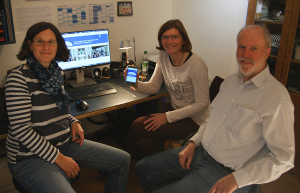 Das Webteam vlnr Isabel Kriner, Assja Neumann, Wolfgang Gnettner