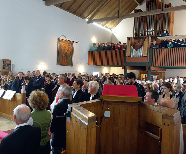 die vollbesetzte Johanneskirche bei der Amtseinführung von Pfr. Strauß, 7.10.2018